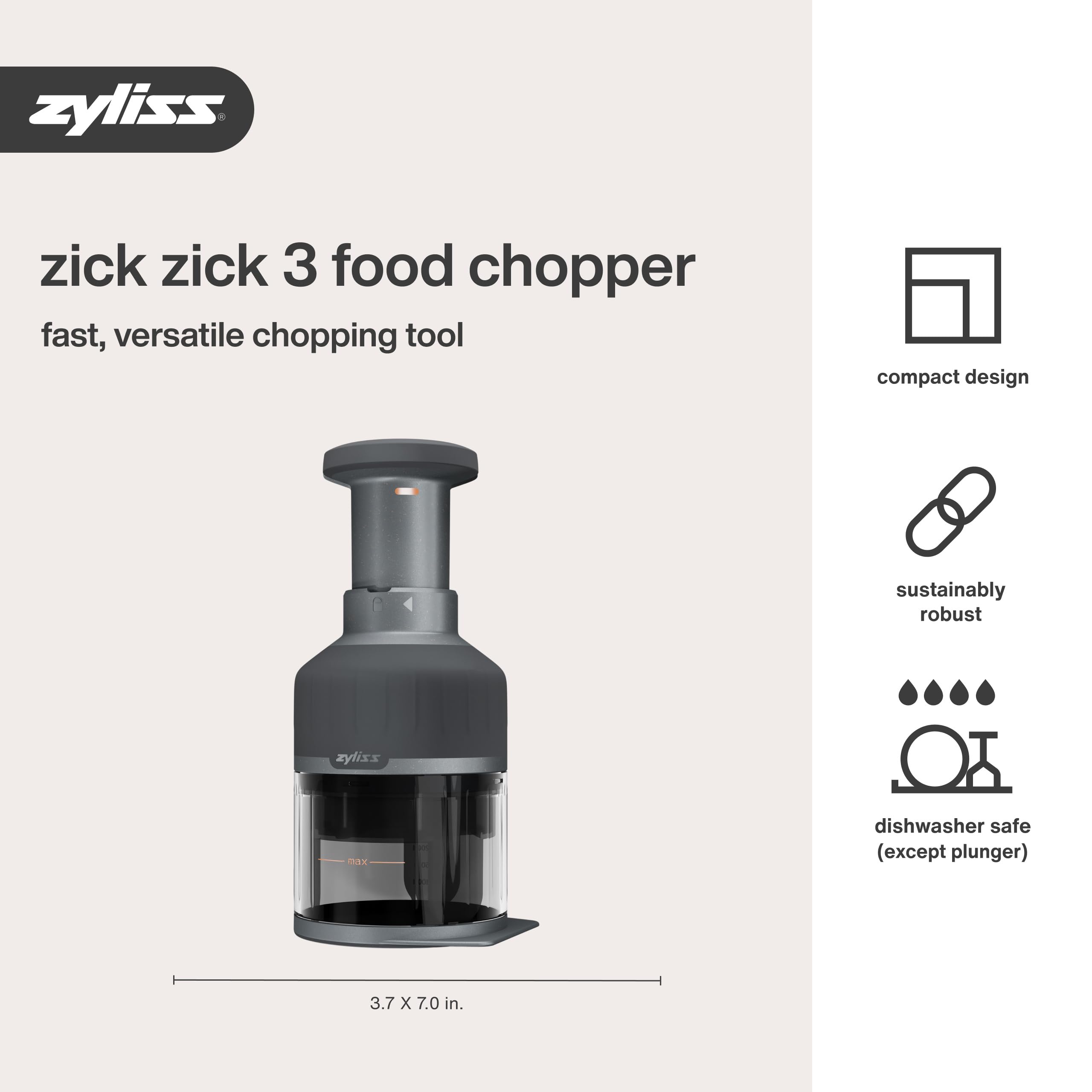 Amazon.com: Zyliss Zick Zick Classic Food Chopper - Convenient for
